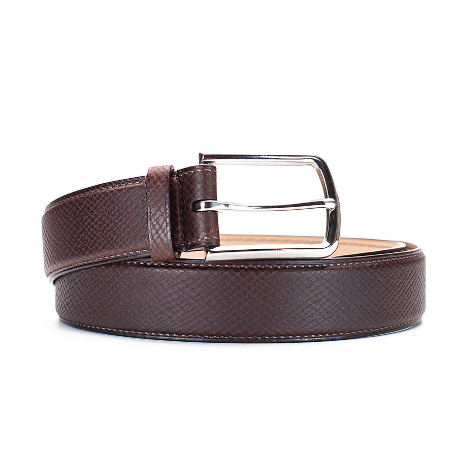 Hatchgrain Belt, Dark Brown - Handsewn