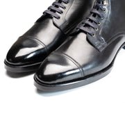 Cap Toe Boot - Black Calfskin