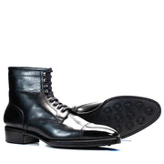 Cap Toe Boot - Black Calfskin