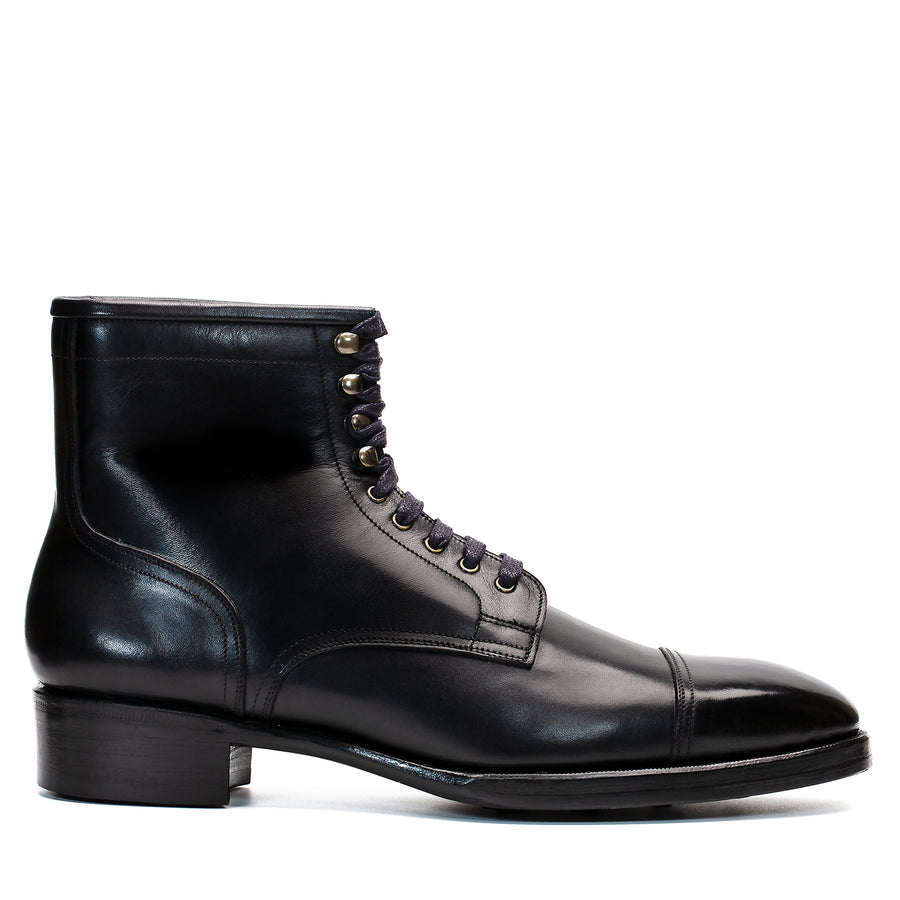 Cap Toe Boot - Black Calfskin